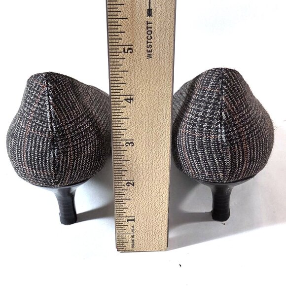 Croft & Barrow Brown Plaid Heels Size 8 - Picture 3 of 4